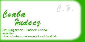 csaba hudecz business card